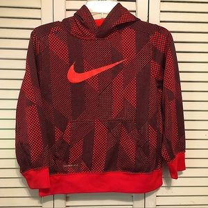 Youth Nike Medium THERMA-FIT Red & Black Hoodie